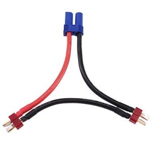 BDHI EC5 1 Female to T Plug 2 Male Series Connector with 12awg Wire Series Battery Adapter for Losi E Flite B164 1