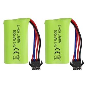 Fytoo Accessories 2PCS 7.4V 500mAh SM 4P Plug Battery for Mystic 114 RC Boat Remote Control Boat Spare Battery High Rate Lithium Battery