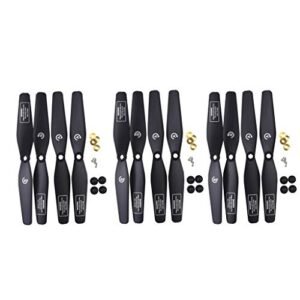 Fytoo Accessories 12PCS Propeller for SJRC S20W S30W T18 H301S T25 HS110D HS110G HS120D Aerial Quadcopter Spare Parts Remote Control Drone Blade (Black)