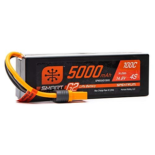 Spektrum 14.8V 5000mAh 4S 100C Smart G2 Hardcase LiPo Battery IC5 SPMX54S100H5 Cheap RC Lipo Batteries