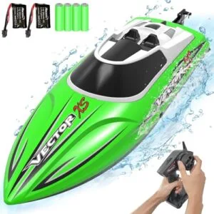 VOLANTEXRC Crazy Fast RC Boat 20MPH High Speed Remote Control Boat with 2.4Ghz Controller and 2 Rechargeable Batteries for Pools Lakes Green