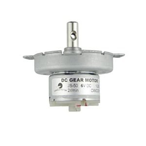 CHANCS JS 50 6V DC 2RPM Mini Gear Motor for Large Scale RC Work Stand High Torque Rotating Display