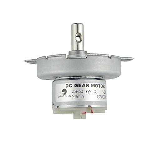CHANCS JS 50 6V DC 2RPM Mini Gear Motor for Large Scale RC Work Stand High Torque Rotating Display