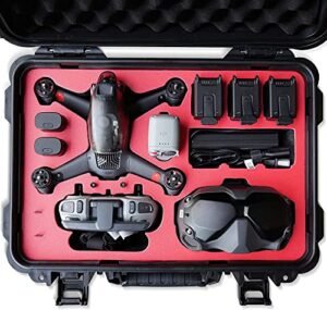 VCUTECH FPV Drone Waterproof Hard Case Compatible with DJI FPV Combo, DJI FPV Goggles, Motion Controller & Drone Accessories, Anti-Crash Case (Case Only Drone and Accessories are Not Included)