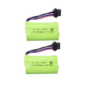 2PCS 7.4V 500mAh Lithium Battery for EC16 Remote Control Off Road Car Parts
