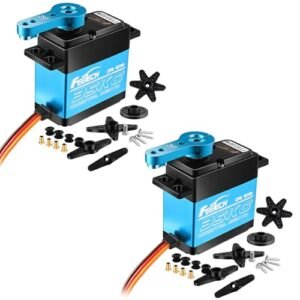 Geekstory Feetech FT5330M 35KG Digital Core RC Servo Motor Waterproof Metal Gear 25T Servo Arm Horn 180 Degree 6V 7.4V for 1/8 1/10 Baja Car Pack of 2