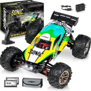LAEGENDARY Fast Lane RC Snake Bite Monster Truck 4x4 Offroad Remote Control Car 40KMH High Speed Waterproof Electric Brushed 116 Scale Zebra