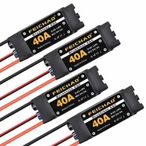 FEICHAO 40A Brushless ESC Speed Controller for Top Speed RC Helicopter DIY RC Multi axis Aircraft Drone 2 4S with 5V 3A BEC 4Piece Short Cable