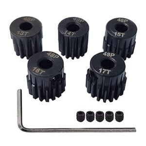 AMOGOT Metal Steel 48P Pinion Gear Set 13T 14T 15T 16T 17T for Timing RC Brushless Motor Upgrade