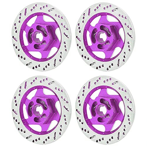 Alomejor 4PCS RC Car Wheel Brake Disc Rotor Anti Brake Disc Drive Hub for 1/10 RC Car Disc Brakes