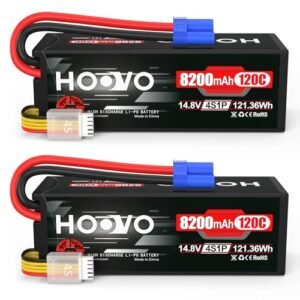 HOOVO 4S 14.8V LiPo Battery 8200mAh 120C RC Battery Pack Compatible with Arrma Losi DBXL-E RC Buggy Truggy Car Truck Boat(2 Pack)