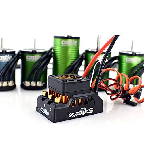 Castle Creations 1/10 RC Drag Beadlock Wheels Copperhead 1410 3800Kv Sensored Brushless ESC Motor Combo CSE10016610