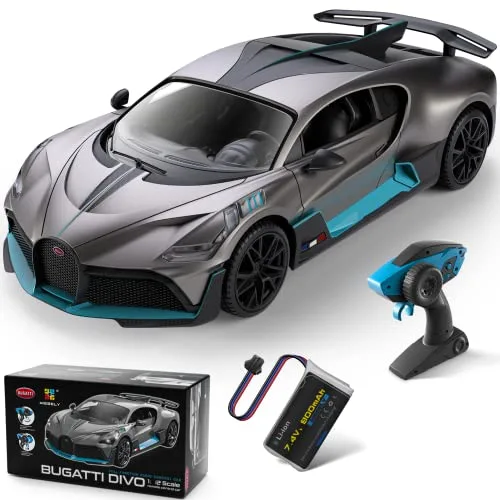 MIEBELY Bugatti RC Cars Divo 1/12 Scale Remote Control Car 12Km h 2 4Ghz Licensed Model Toy Car with Headlights for Adults and Kids Ages 6 12