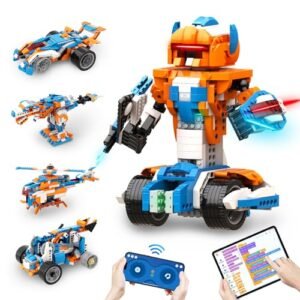 Apitor Robot X 12 in 1 Programmable RC Helicopter App Controlled STEM Robotics Kit for Kids Ages 8 12 600 Pieces