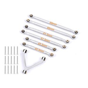 RZXYLRC Aluminum Alloy RC Car Suspension Design Linkage Kit for 1/24 Scale Axial SCX24 Deadbolt AXI90081 AXI00004 Upgrades Silver