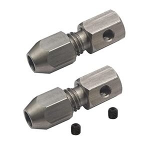 Vgoohobby 2Pack CNC Stainless Steel RC Flex Collet Coupler for DIY RC Submarine U Boat Motor Shaft Locker 5mm to 4mm