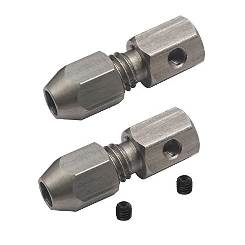 Vgoohobby 2Pack CNC Stainless Steel RC Flex Collet Coupler for DIY RC Submarine U Boat Motor Shaft Locker 5mm to 4mm