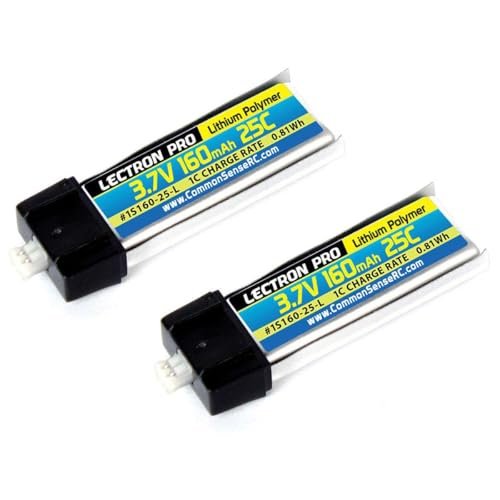 Common Sense RC Lectron Pro 3.7V 160mAh 25C LiPo Battery for Pulse 125 RC Plane 2 Pack