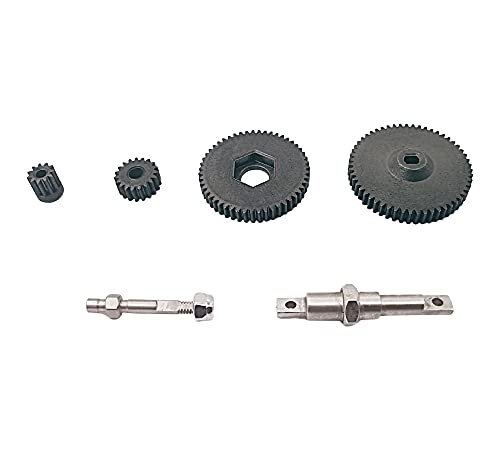 HOPLEX Heavy RC Truck Transmission Gear Set Steel Gearbox with Shaft and Motor Gear for Axial SCX24 1/24 Scale Crawler