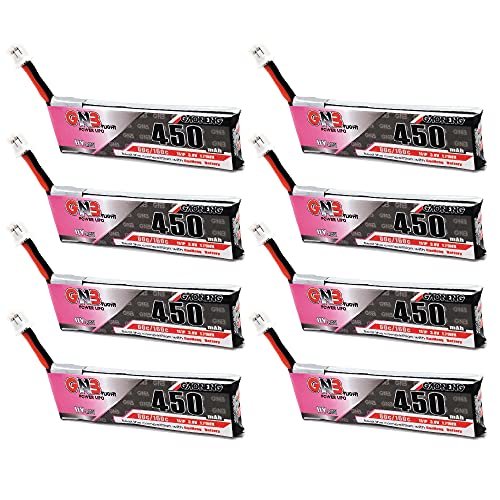 GAONENG 8PCS GNB 1S 450mAh 3.8v 80C HV LiPo Battery for EMAX Tinyhawk Beta75S and More