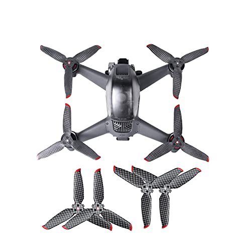 O'woda Carbon Fiber Propeller for DJI FPV Ultra Light Wear Resistant Propeller Replacements CW CCW Low Noise 3 Blade Drone Wings Props Perfect for RC Trucks and Construction Machines Enthusiasts 2 Pairs