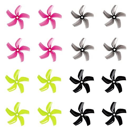 GEMFAN 76mm 5 Blade PC Props 3inch Propellers Compatible with HET RC Motors 1408 1606 for FPV Racing Drone 16pcs 8CW 8CCW