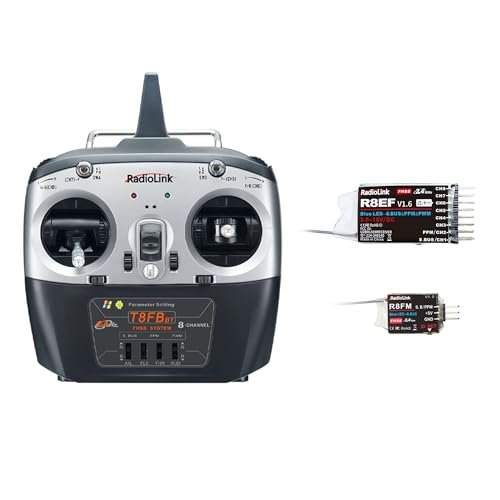 Radiolink T8FB 2.4GHz 8 Channel RC Radio Transmitter with R8EF R8FM Receivers Set for Drones Cars Boats and Robotics