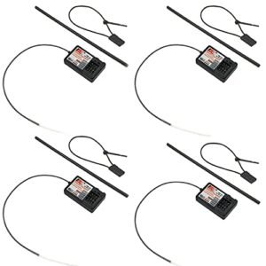Flysky FS GR3E AFHDS 2.4G 3CH Receiver for RC Boat Skimmer Compatible with FS GT2 GT2B GT3B GT3C FZ IT4S Transmitters 4 Pack
