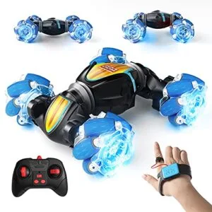 Tecnock 1 3 Scale RC Car Remote Control Crawler 4WD Gesture Sensor Stunt Car with Light for Kids Adults Blue