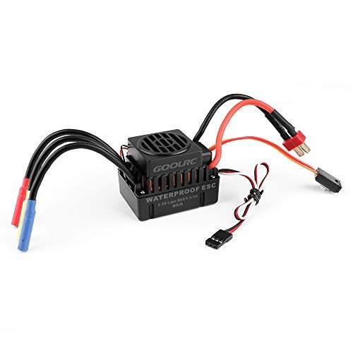GoolRC Brushless Motor ESC Waterproof 45A Electric Speed Controller with 5.5V 3A BEC for RC Body Companies 1/10 Scale Cars