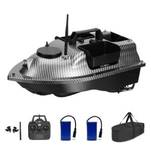 AHWZ Fish Finder - RC Boat - Fishing Bait Boat Fish Finder 2Kg Loading 500M Remote Control Double Motor Night Light,Boat with Double Batteries