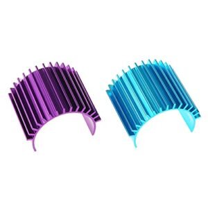 DGZZI 380 Motor Heat Sink 2PCS Aluminium Alloy Heatsink Cooling Fins for Brushless RC Motor vs Brushed 370 380 385 390 395 Size Motors Purple and Blue