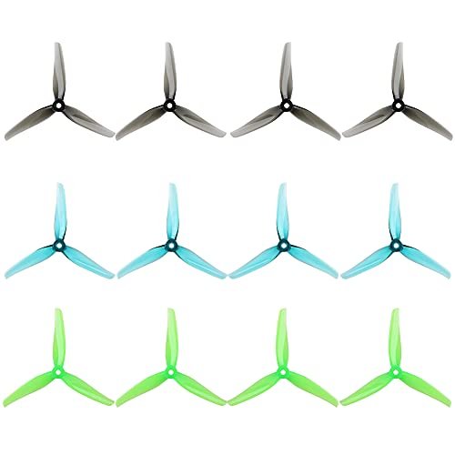 Stihl F5 56 RC Fuel Compatible 12pcs iFlight Nazgul F5 Tri Blades Propellers for 5inch FPV Drone 3sets Green Blue Grey