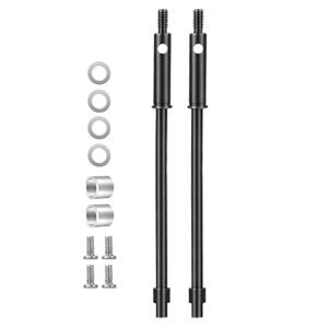 Maleonn 2Pcs RC Steel Rear Axle Shaft Wide Track CVD for 1/24 Solid Axle RC Car SCX24 Upgrades AXI90081 AXI00005 AXI00006 AXI00001 AXI00002 Accessories Rear Shaft 52 5mm