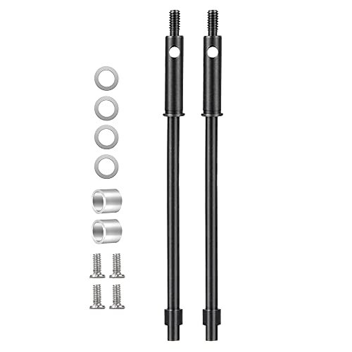 Maleonn 2Pcs RC Steel Rear Axle Shaft Wide Track CVD for 1/24 Solid Axle RC Car SCX24 Upgrades AXI90081 AXI00005 AXI00006 AXI00001 AXI00002 Accessories Rear Shaft 52 5mm