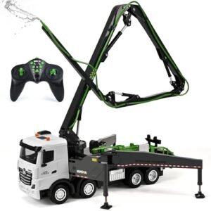 Kolegend 1 18 Scale RC Concrete Pump Truck 2 4Ghz Remote Control Cement Toy Truck 11 Channel RC Construction Vehicles Working Water Pump Lights and Sounds Toys Gift for 8+ Years Old Kids Boys