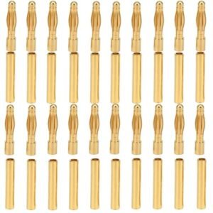 LINSYRC 20 Pairs Gold Plated 2MM Banana Plug Bullet Connector RC Car Battery Adapter