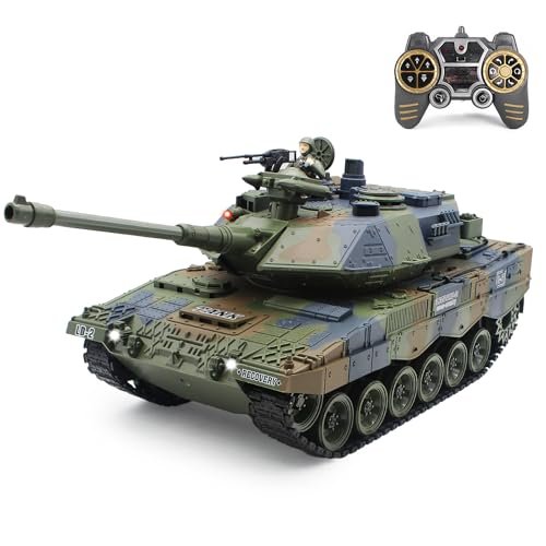Fistone 1 4 Scale RC Tank German Leopard Army Model with Bullet Launch Function 2.4G Remote Control Toy for Kids