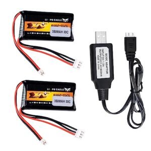 Triton RC Truck 7.4V 350mAh 35C Lipo Battery with PH2.0 Plug for SCX24 Models