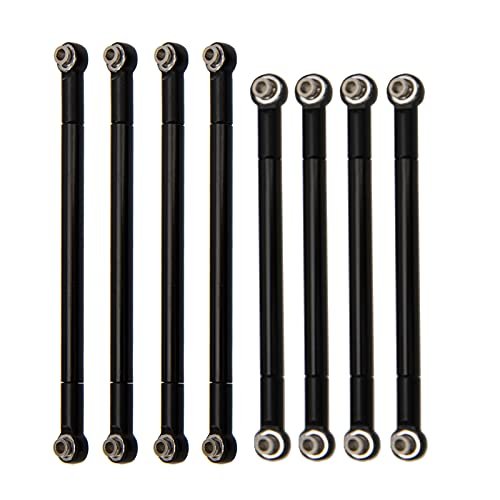 Vgoohobby 8PCS Metal Pull Rod Linkage Set for MN Model MN86S MN86 MN86KS MN86K G500 1/12 RC Late Model Dirt Car Black