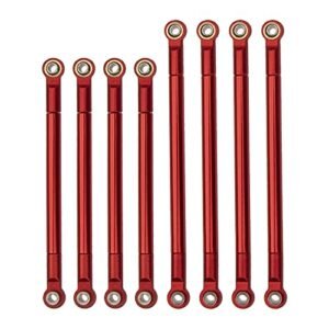 Vgoohobby 8PCS Metal Pull Rod Linkage Set for MN Model MN86S MN86 MN86KS MN86K G500 1/12 RC Car Wheels Red