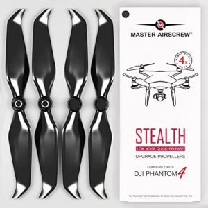 Master Airscrew Stealth Propellers for F4 Phantom RC DJI Phantom 4 Black 4 Pack