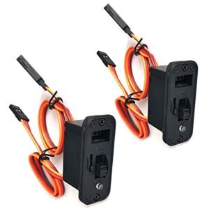 DEVMO 2 Pack JR Style Heavy Duty On Off Switch with Bright LED and Charge Port for JR RC Products