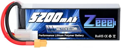Zeee 3S Lipo Battery 5200mAh 50C 11.1V RC Airplane Batteries Lipo with XT60 Connector for Helicopter Quadcopter Car Truck Boat