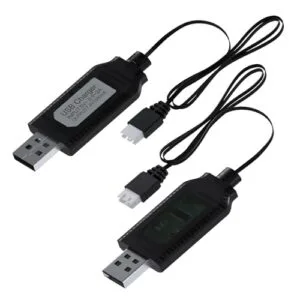 MMOBIEL USB Charger Cable 7.4V 2S LiPo Li ion Batteries 2X USB to XH 3P Connector 1A Charge Adapter Best Charger for RC Lipo Batteries