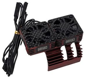 NHX RC 1 8 Twin Aluminum HV Cooling Fans with Cover 28000 RPM Motor Heatsink Burgundy for RC Plane Motor RPM