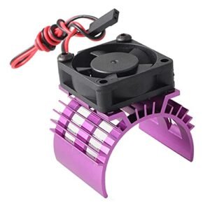 JFtech Purple Alloy RC Car Buggy Electric Motor Heat Sink with 5V Cooling Fan for 540 550 3650 Size Brushless Engine Motor AJF01001151Hp