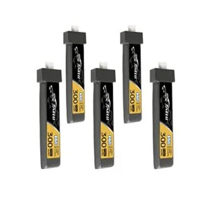 TATTU 300mAh 3.8V 75C 1S1P Lipo Battery Pack with BT 2.0 Plug Ideal for RC Lipo Battery Low Voltage Alarm Systems 5pcs