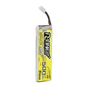 Tattu 500mAh 1S Lipo Battery Pack 3.7V 95C with JST PHR Plug for Emax Tiny Hawk and Happymodel Snapper7