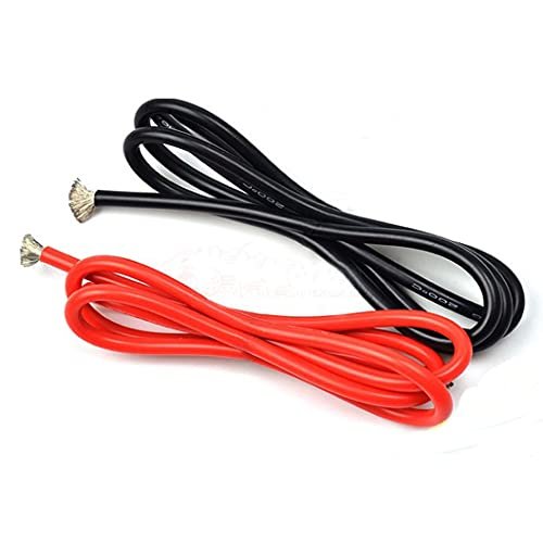 JFtech 14 AWG Silicone Wire 5ft Red and Black Stranded Copper Wire for RC Model Hobby DIY Projects